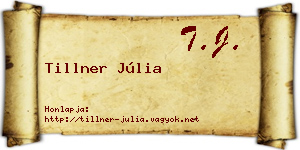 Tillner Júlia névjegykártya